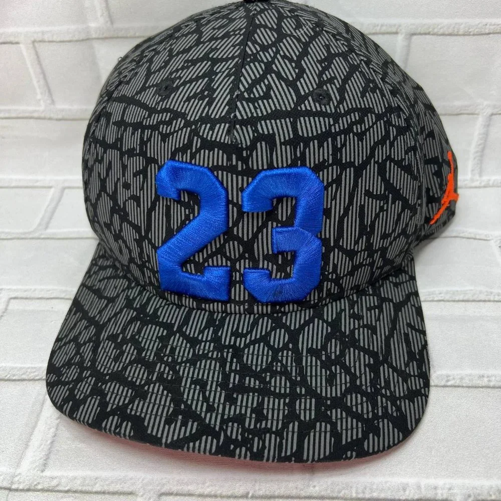 Air Jordan 23 Cement Elephant Jumpman Hat Snapback Cap Black Men Photo Reel